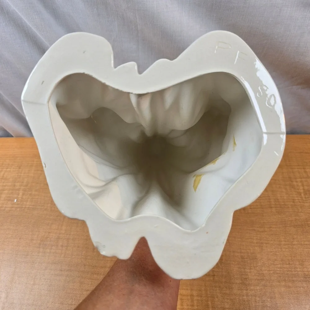 Ceramic Byron Mold Ghost Pumpkin Jack-o'-lantern Handpainted 9